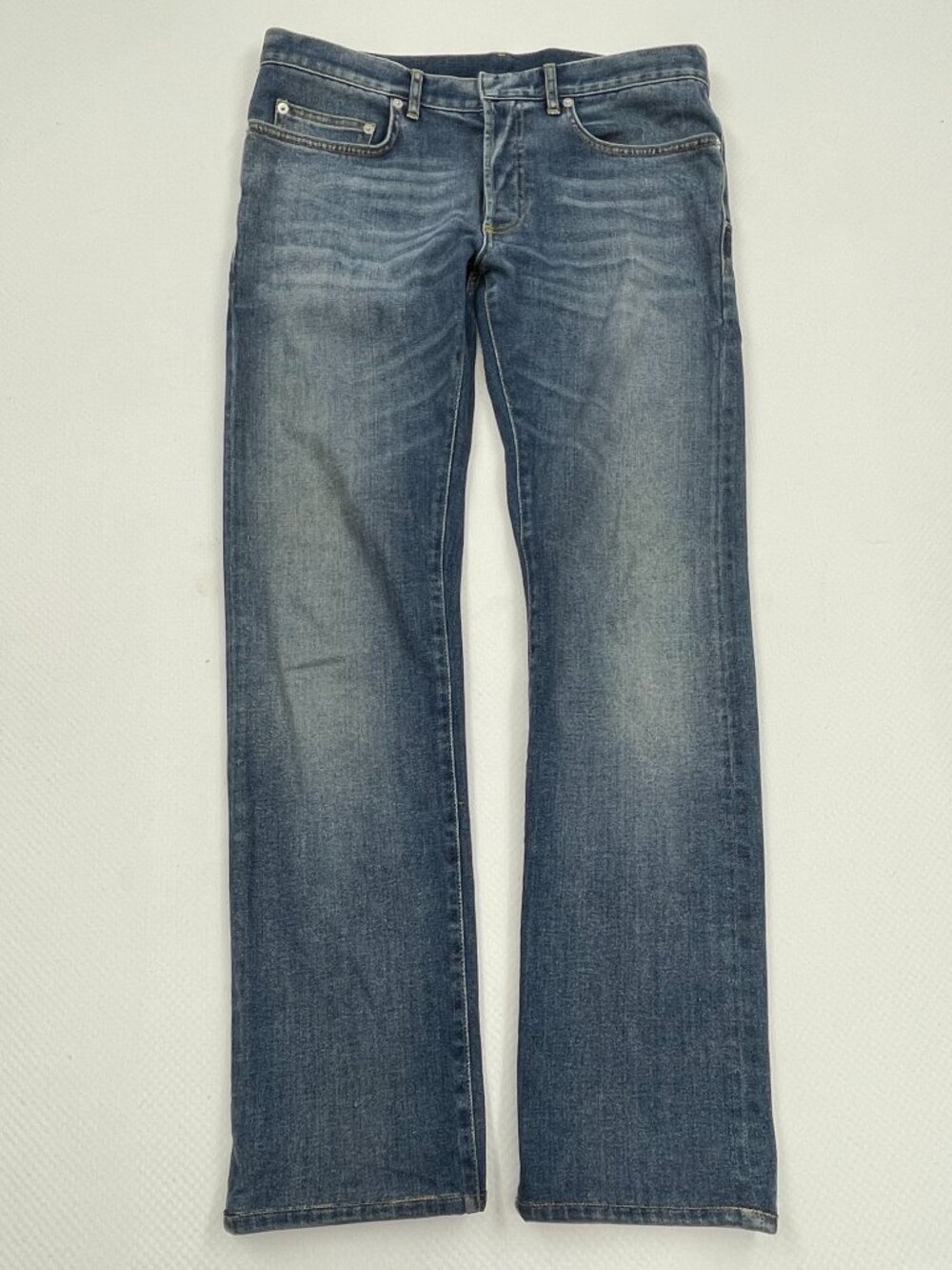 Dior Homme Slim Straight Mid Rise Whiskered Designer Jeans Men's 32 Fits 33x30